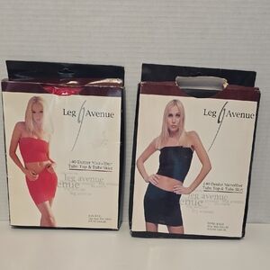 Leg Avenue Red and Black Tube Top and Tube Skirt Set NEW